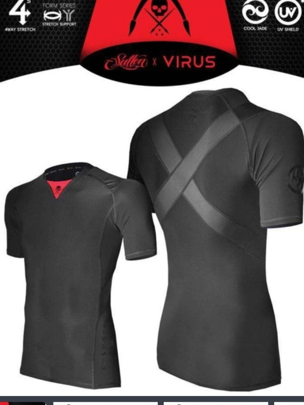 Virus X Sullen Posture Correct Mens Black Short Sleeve Shirt Medium